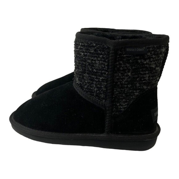 Minnetonka Size 6 Suede Fabric Faux Fur Lined Winter Ankle Boot 86410 - Picture 4 of 8